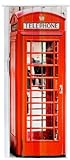Falttür Schiebetür Tür mit Motiv Telefonzelle bunt farben Höhe 202 cm Einbaubreite bis 83 cm Doppelwandprofil N