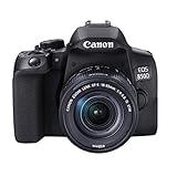 Canon EOS 850D DSLR Digitalkamera Gehäuse - mit Objektiv EF-S 18-55mm F4-5.6 IS STM (24,1 MP, 7,5 cm (3 Zoll) Display, APS-C Sensor, 45 AF-Kreuzsensoren, 4K, DIGIC 8, WLAN, Bluetooth) schw