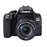 Canon EOS 850D DSLR Digitalkamera Gehäuse - mit Objektiv EF-S 18-55mm F4-5.6 IS STM (24,1 MP, 7,5 cm (3 Zoll) Display, APS-C Sensor, 45 AF-Kreuzsensoren, 4K, DIGIC 8, WLAN, Bluetooth) schw