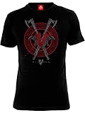 Vikings Axe & Raven Männer T-Shirt schwarz M 100% Baumwolle Fan-Merch, TV-S