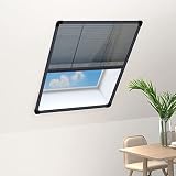 Festnight Dachfenster Fliegengitter Insektenschutzrollo Für Dachfenster Fliegengitter Magnet Fenster Dachfenster Rollo Insektenschutz-Plissee für Fenster Fliegengitter Aluminium Anthrazit 60x80