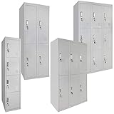 Spind Schließfachschrank Metallschrank Mehrzweckschrank Umkleideschrank Garderobenschrank ; Grau-Grau / 9 F