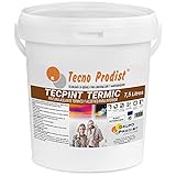 TECPINT TERMIC von Tecno Prodist - (7,5 Liter) Innenfarbe auf Wasserbasis, mit Wärme- und Schalldämmung - Feuchtigkeitsschutz - Wände und Decken - Superweiß - Einfache Anwendung - Geruchlos (WEISS)