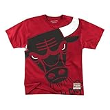 M&N Big Face T-Shirt Chicago Bulls NBA Trikot rot Größe L bis XXL