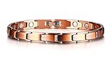 VNOX 99,9% Reines Rot Kupfer Magnetische Gesundheit Heilung Therapie Armbänder für Arthritis Schmerzlinderung Link Armband für Frauen M