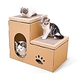 Katzenkratzbrett, CP-088 Doppel-Leiterwell Katze Kratzbrett Streu Katze Klaue Spielzeug Katze Haustierbedarf, Tiergreifer Kissenkissenstuhl Kit for Klauen Schleifen, Körpermassage, Ruhe Huangchux