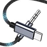 JeoPoom USB C zu AUX Kabel, Typ C zu 3,5mm Kopfhöreradapter, Klinkenadapter, Aux Kabel, USB Typ C auf 3,5 mm Adapter, mit DAC-Chip, für Smartphones, Kopfhörer, Media Player usw(2m Grau)