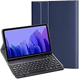 Spanische Tastatur für Samsung Galaxy Tab A7 10.4 Hülle mit spanischer Tastatur Ñ, Wireless Bluetooth abnehmbar Tastatur Cover für Samsung Galaxy Tab A7 (SM-T500/T505/T507) 10.4 2020, Blau L
