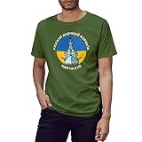 Ukraine Flag Ruskij Vojenij Korabl Idi Nahui Army Grün T-Shirt für Herren Size S