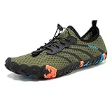 Teechodina Unisex Zehenschuhe Wasserschuhe Strandschuhe Barfußschuhe Barfussschuhe Herren Damen Traillaufschuhe Aquaschuhe Schwimmschuhe Surfschuhe, G Grün, 45
