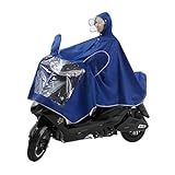 Wasserdichtes Regenmantel-Set Wasserdichte Motorrad Verlängerte Poncho mit Reflektorstreifen Sicher Fahren Doppel Hutkrempe Abnehmbare Siamese Raincoat elektrischer Roller-Motorrad-Large Regen Cape C