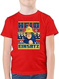 Feuerwehrmann Sam Jungen - Held im Einsatz - 152 (12/13 Jahre) - Rot - grünes Tshirt Kinder - F130K - Kinder Tshirts und T-Shirt für Jung