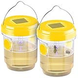 Exbuster Wespenfalle: 2er-Set giftfreie Solar-LED-Insektenfalle z. Aufhängen oder Hinstellen (Fruchtfliegenfalle)