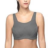 Wingslove Damen Sport BH ohne Bügel Nicht Gepolstert High Impact Bustier Halt Joggen BH(Grey,80G)