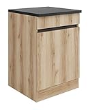 Küchen Spülenunterschrank mit Arbeitsplatte Kaya SP606-0+ in Wildeiche Nachbildung 60 cm b