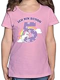 Shirtracer Geburtstag Kind - Ich Bin Schon 5 Einhorn -F131K - Mädchen Kinder T-Shirt , 01 Rosa , 116