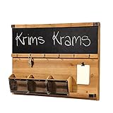 Pureday Regal Noah - Wandorganizer mit Tafel - Industrial Loft Style - Holz Metall - Braun Schw