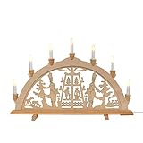 Wichtelstube-Kollektion Holz Schwibbogen Lichterbogen Pyramide im Erzgebirge XL 58cm Schwippbogen W