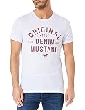 MUSTANG Herren Aaron C Print T-Shirt, weiß, L