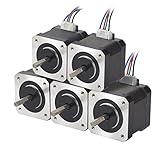 STEPPERONLINE 5PCS Nema 17 Schrittmotor 45Ncm 1.5A 12V 39mm 4-Draht 1.8 Deg Stepper Motor mit 1M Draht für 3D Druck