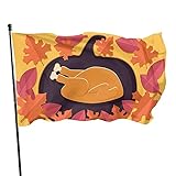 Flagge Herbst Kürbis Truthahn Thanksgiving Happy Decorations Party Flagge Supplies Polyester with Metal Grommets Banner Flaggen for Indoor Outdoor Home Party Decor 90x150