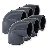 Paradies Pool GmbH PVC Fitting Winkel 90°, Ø 50mm mit Klebemuffen, Qualität aus Europa, Menge: 6 Stück