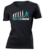 Tischtennis Evolution Damen Frauen t Shirt Tshirt t-Shirt Zubehör Geburtstag Geschenke Turniershirt Sportbekleidung Trikot Bekleidung Oberteil Hemd Kleidung Outfit Artikel Fanshirt Fan Artikel F