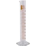 Messzylinder aus Glas, VOLAC FORTUNA, 50 ml : 1.0 ml, Sechskantfuß, hohe Form, braun g