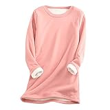 Kobay Damen Winter Mantel Oberteile Elegant Langarmshirt Frauen Button Down Asymmetrisch High Low Freizeit Hemd Tops Bluse Plus(Rosa, M)