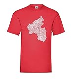 Rheinland-Pfalz Fingerabdruck Männer T-Shirt Rot M - shirt84