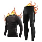 NOOYME Thermounterwäsche Herren Funktionswäsche Herren Skiunterwäsche Herren Warm & Atmungsaktiv Thermo Unterwäsche Herren für zu Hause Funktionsunterwäsche Herren W