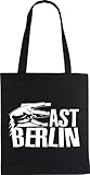 WIZUALS EASTBERLIN EAST BERLIN OSTBERLIN OST BERLIN Designer Fun Beutel tote bag Baumwolltasche, schwarzw