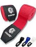 FIGHTR® Premium Boxbandagen max. Stabilität und Sicherheit | 4m halb elastische Boxing Gloves mit Daumenschleife für Boxen, MMA, Mauy Thai - Box Hand Bandage Sport (Rot)