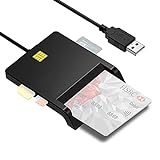DRXX USB Universal Access Card Reader Hochgeschwindigkeits-SIM-Kartenleser für Chipkarten und PC-Betriebssy