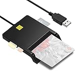 DRXX USB Universal Access Card Reader Hochgeschwindigkeits-SIM-Kartenleser für Chipkarten und PC-Betriebssy