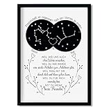 Geschenk beste Freundin Kunstdruck Freundschaft Sternzeichen personalisiert Freundschaftsgeschenk optional mit R