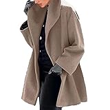 Damenmode Herbst Und Winter Multicolor Solid Color Rundhals Lose Kapuze Wollmantel Jacke Jacke Doppelseitige W