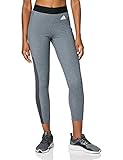 adidas Damen Leggings 7 8, Dunkelgrau Heather White, S EU