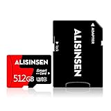 Micro-SD-Karte, 512 GB, TF-Karte mit Kartenadapter für Dashcams und Action-Kamera, Überwachungs- und Sicherheitskameras (512 GB)