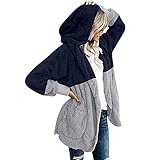 Deloito Plüschjacke Damen Hoodie Jacke Teddy-Fleece Mantel Warm Übergangsjacke Oversize Flauschig Kuschelig Kapuzenjacke Langarm Winterjacke Cardigan Mit Tasche und Kapuze Fleece Sweatjack