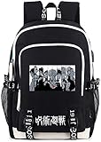 Roffatide Anime Jujutsu Kaisen Laptop-Rucksack College Schultasche Rucksack mit USB-Ladeanschluss & Kopfhöreranschluss, Schwarz (Schwarz) - ZLRBG07801