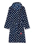 Playshoes Kinder Fleece-bademantel Herzchen Bademantel mit Kapuze, Blau (Marine 11), 146/152