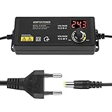 fasient1 3-36V Netzteil mit Einstellbarer Spannung 100V-240VAC Mehrstufiges Schutznetzteil mit LED-Anzeige für LCD-Monitor, LED-Lichtleiste, Motor, Gameplayer, Kamera usw