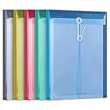 Dokumententascheverdickte A4-Datei Aktentasche Kunststoff Transparente Schnalle Aufbewahrungstasche Geschäftsbüro 6 Pcs Gemischte Farb