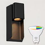 proventa® WaveLight Außenleuchte anthrazit IP44 inkl. Smart Home Spot RGBW