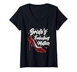 Damen Mutter der Braut Hochzeit Geschenk Braut Kleidung T-Shirt mit V