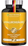 Hyaluronsäure Kapseln Hochdosiert | Angereichert mit Vitamin C + Vitamin A | Premium Beauty Collagen + Hyaluron | Kollagen gegen Falten & Anti Aging Gelenke Gelenkkap