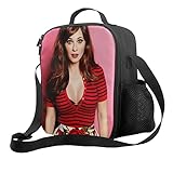 Zooey Actor Deschanel Isolierte Lunchtasche Große Kapazität für Erwachsene Männer Lunchbox Auslaufsicher Verstellbarer Gurt Externer Flaschenhalter Tragetasche Arbeit Bü