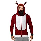 Asija Weihnachtspullover Herren Ugly Christmas Hoodie Weihnacht Pullover Print Hässlicher Xmas Jumper Ugly Lustige Weihnachtspulli Sweatshirt Kapuzenpullover Weihnachten Rentier Hässliche M-3XL