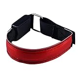 LED-Armband Reflektierendes Reflektorband Handschlaufe Leuchtarmband Verstellbares Lauflicht LED-Laufsicherheitslicht Reflektor Armband zum Joggen Laufen Radfahren Gehen (Rot)